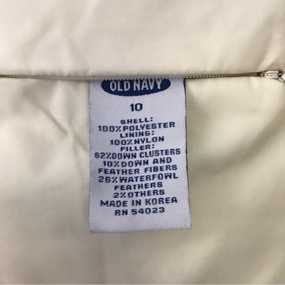 Vtg Old Navy Sz 10 Juniors Blue White Snow Seal Vest Outdoor Puffer Top Zip Up - Picture 7 of 16